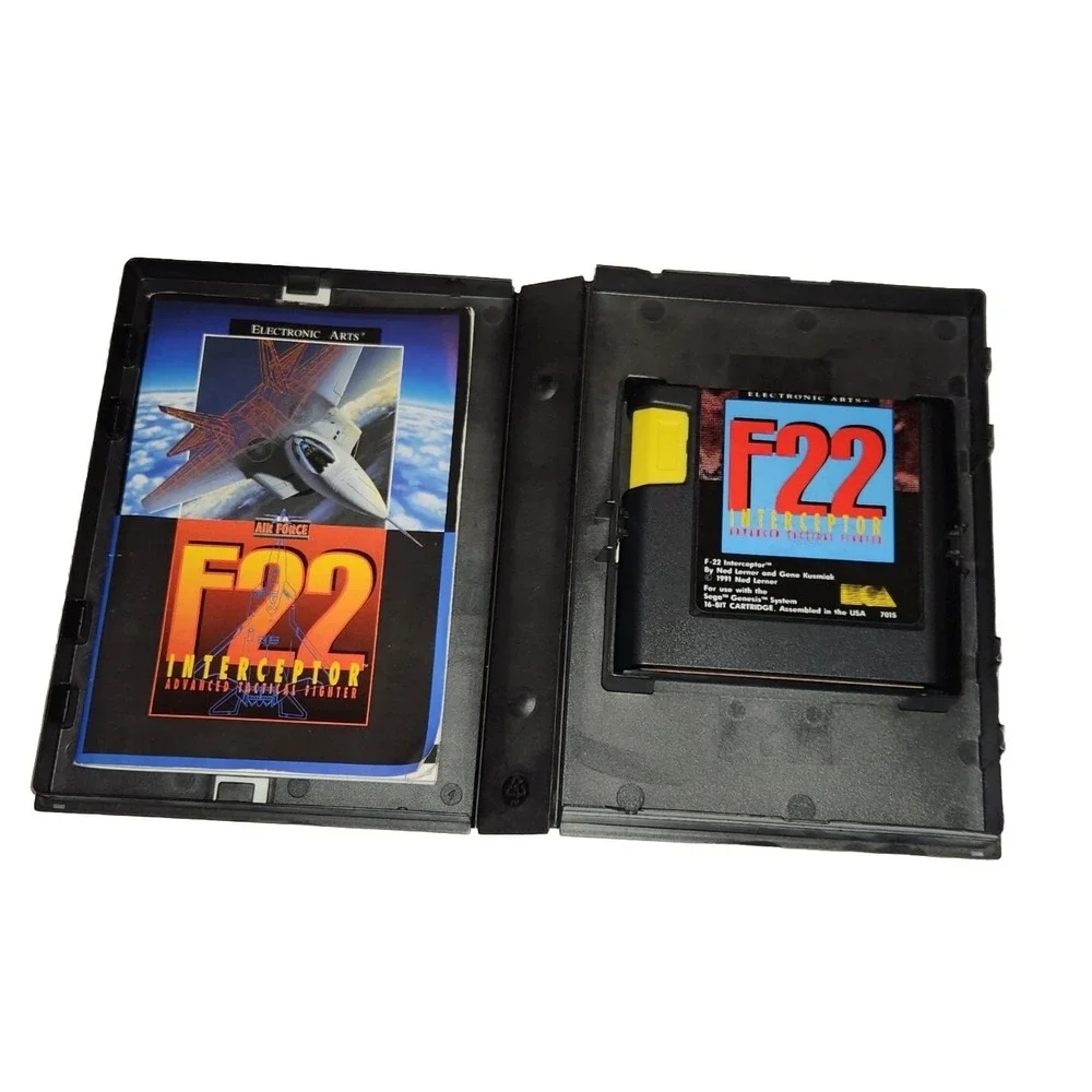 Vintage F22 Interceptor Sega Genesis 1991 Complete w/ Manual CIB Tested Working
